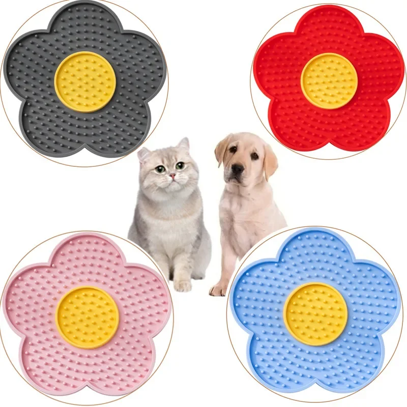 Pet Supplies Coupon - ペット用品 猫用舐めパッド ひまわり型シリコン製犬用舐めプレート かわいいペット用スローリッキングマット 犬用ボウル 猫用ボウル
