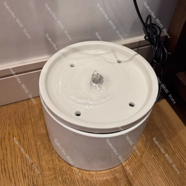 Pet Supplies For Dogs - セラミック製自動ペット給水器、犬猫用循環式フレッシュウォーターボウル、簡単給水＆フィルター付き給水器
