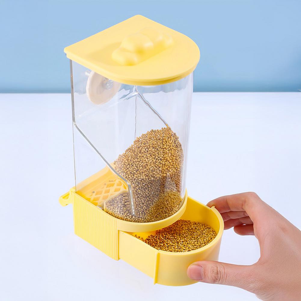 Bird Cage Parrot - 飛沫防止バードフィーダー、オウムケージアクセサリー、自動オウム用餌入れ、止まり木付き、散らからないバードケージ（インコ用）