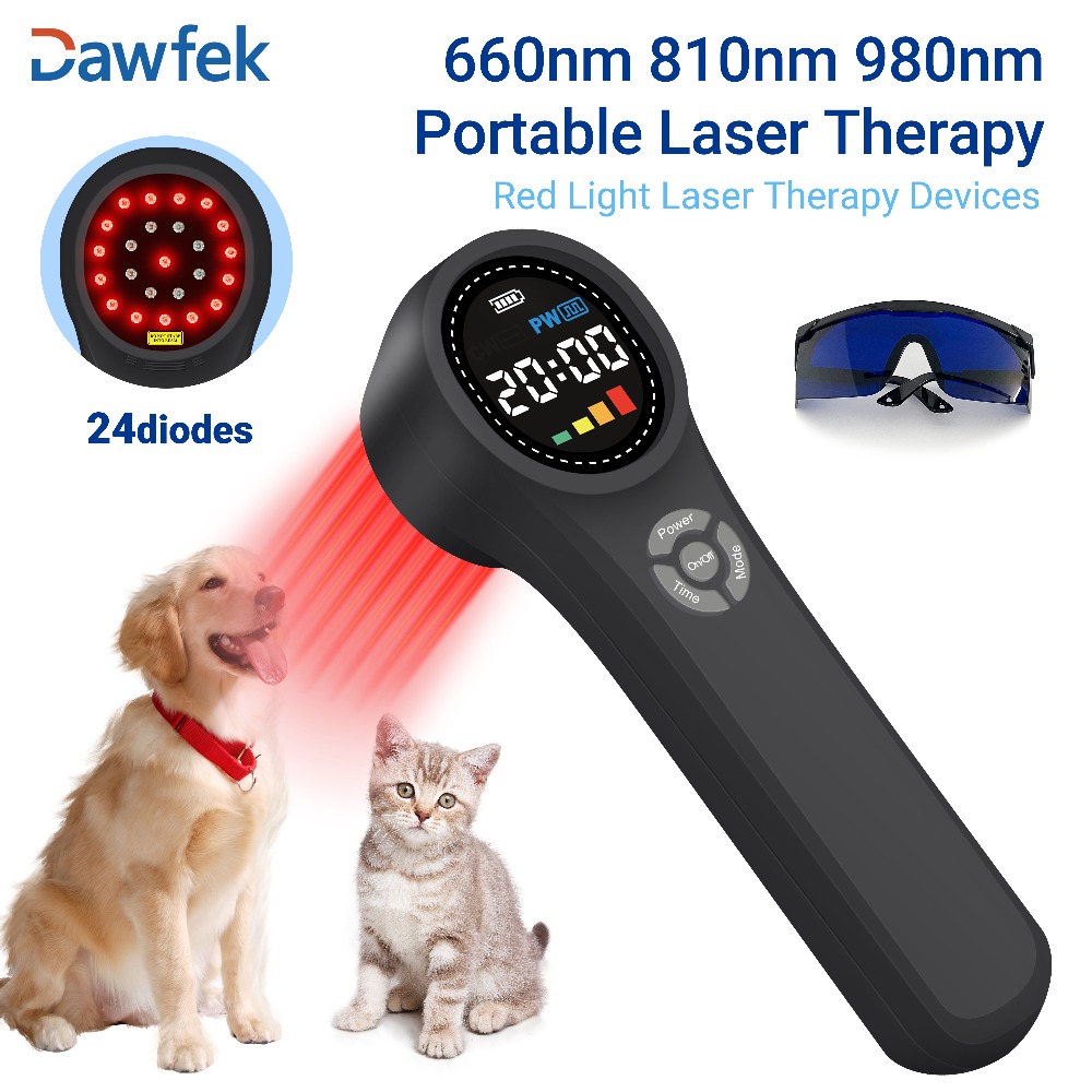 Pet Supplies Outlet - ペット用プロ仕様1760mWコールドレーザー治療器 660nm 810nm 980nm LLLT赤外線光線療法 耳の感染症・疼痛治療用