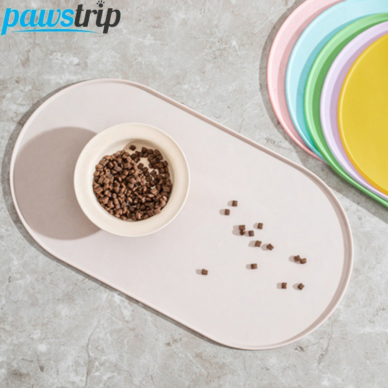 Pet Supplies Coupon - 45.5x24.5cm 楕円形ペット給餌マット シリコーン犬用フード給餌パッド 防水ペットプレースマット 猫犬用 ペット用品