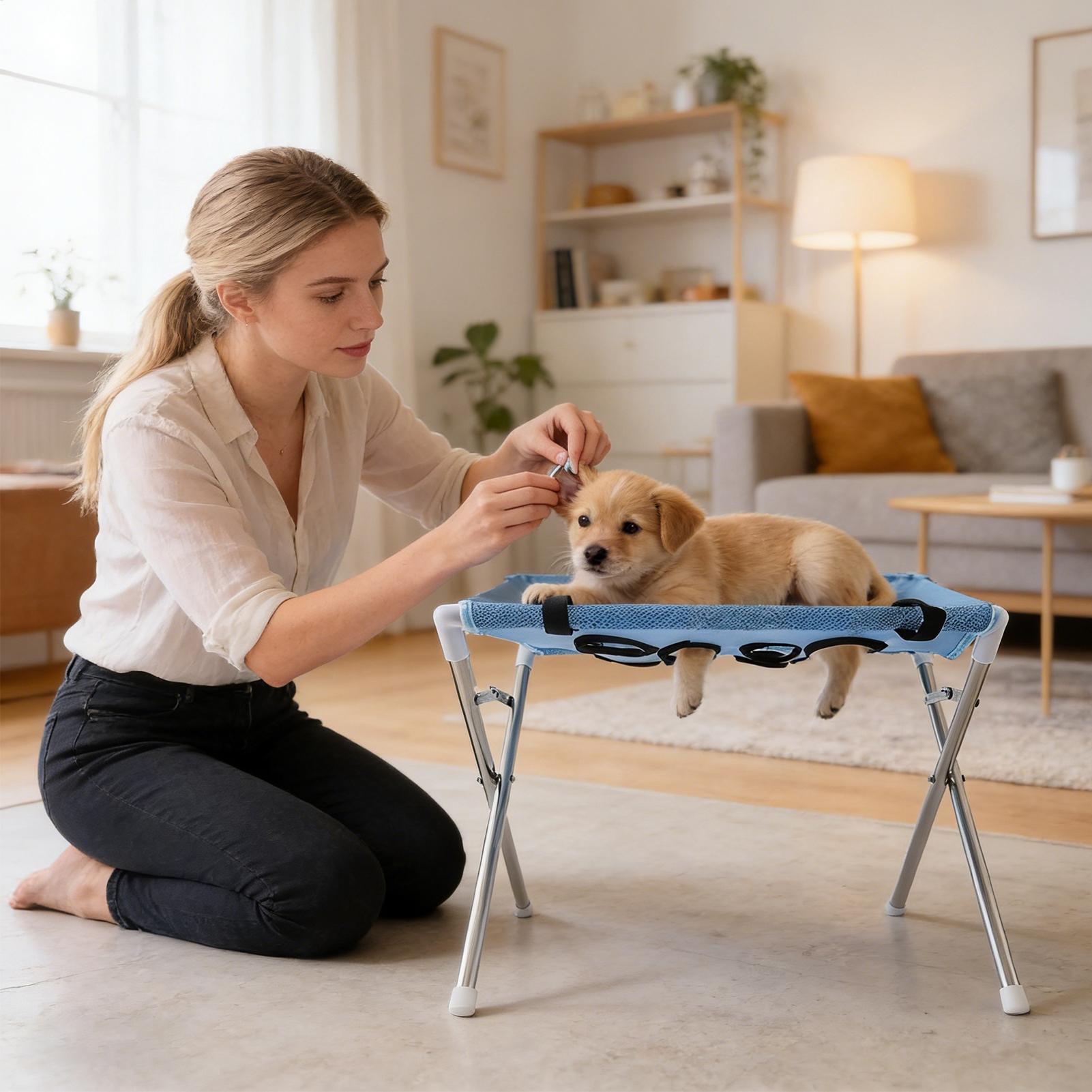 ペットグルーミングハンモックスタンド 折りたたみ式 猫犬用入 - Pet Supplies Coupon のレビューと価格