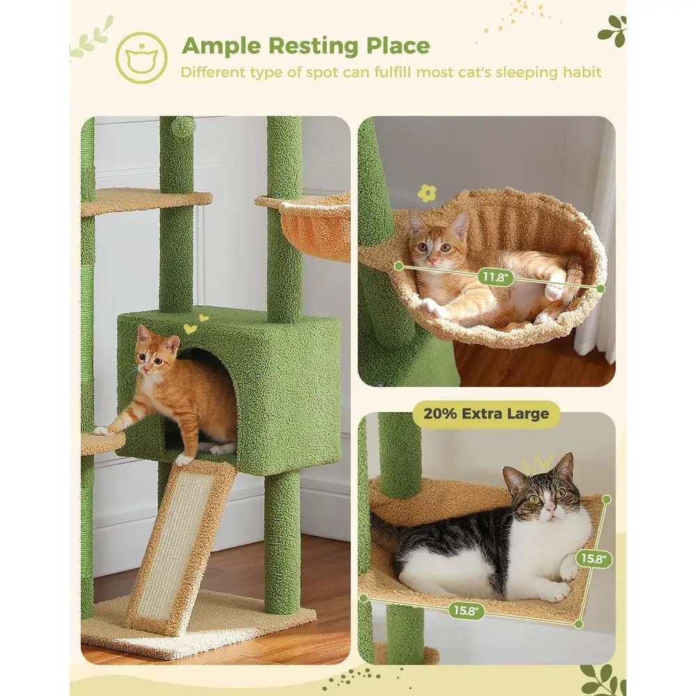 調節可能な背の高いキャットタワー、コンドミニアム、ハンモック - Cat Scratching Post のレビューと価格