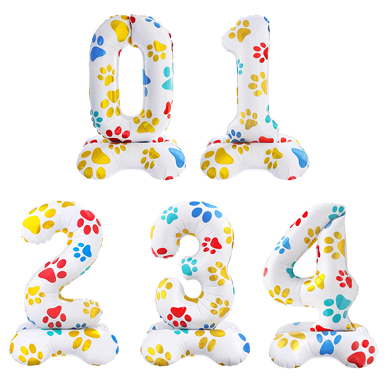 1pc 犬の足動物ペットホイルバルーン 16 インチ白番号立 - Pet Supplies Outlet のレビューと価格