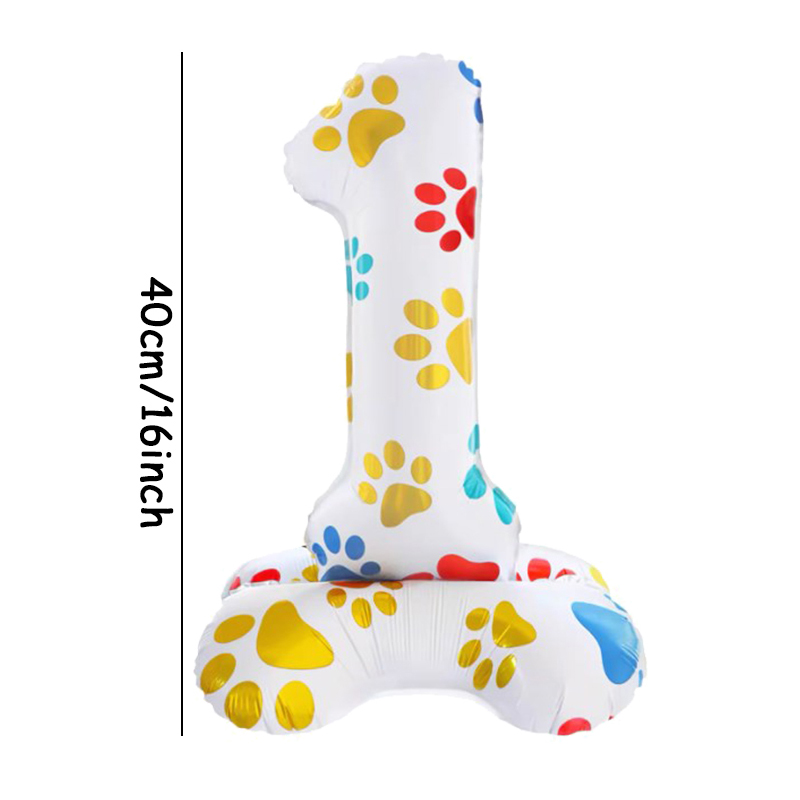 1pc 犬の足動物ペットホイルバルーン 16 インチ白番号立 - Pet Supplies Outlet のレビューと価格