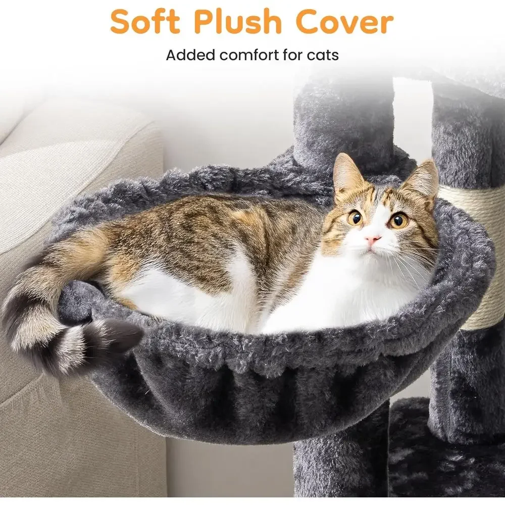 74インチの背の高いキャットタワー、爪とぎポール、コンドミニ - Cat Scratching Post のレビューと価格