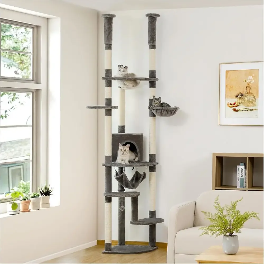 高さ調節可能なキャットタワー：広々としたプレイハウス、居心地 - Cat Scratching Post のレビューと価格