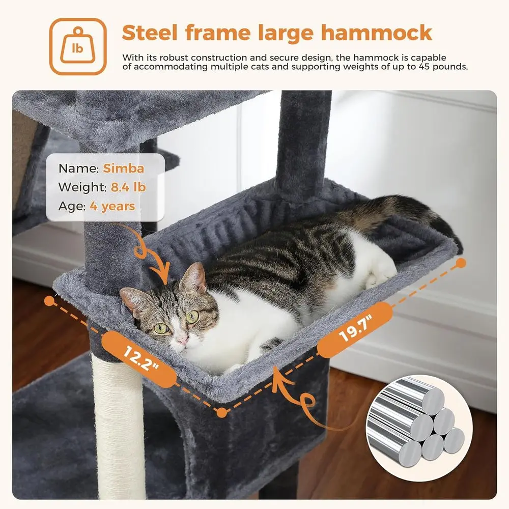 70インチのハイキャットツリー、2つのコンドミニアム、2つの - Cat Scratching Post のレビューと価格