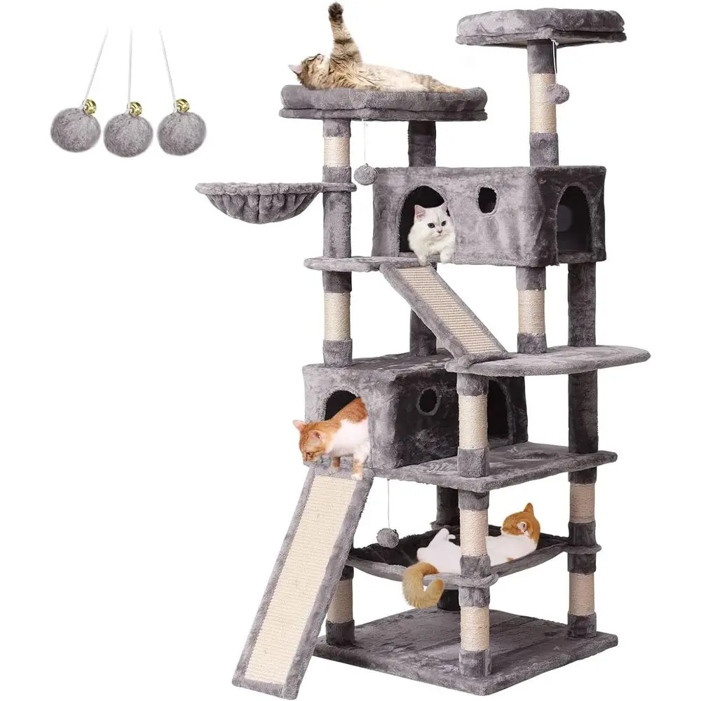 多層式70.1キャットツリー、爪とぎポール、コンドミニアム、 - Cat Scratching Post のレビューと価格