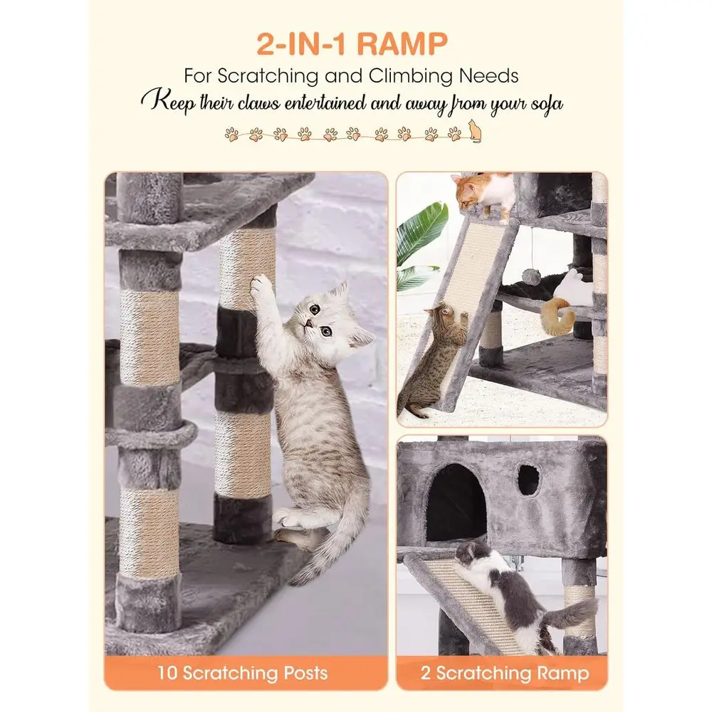 多層式70.1キャットツリー、爪とぎポール、コンドミニアム、 - Cat Scratching Post のレビューと価格