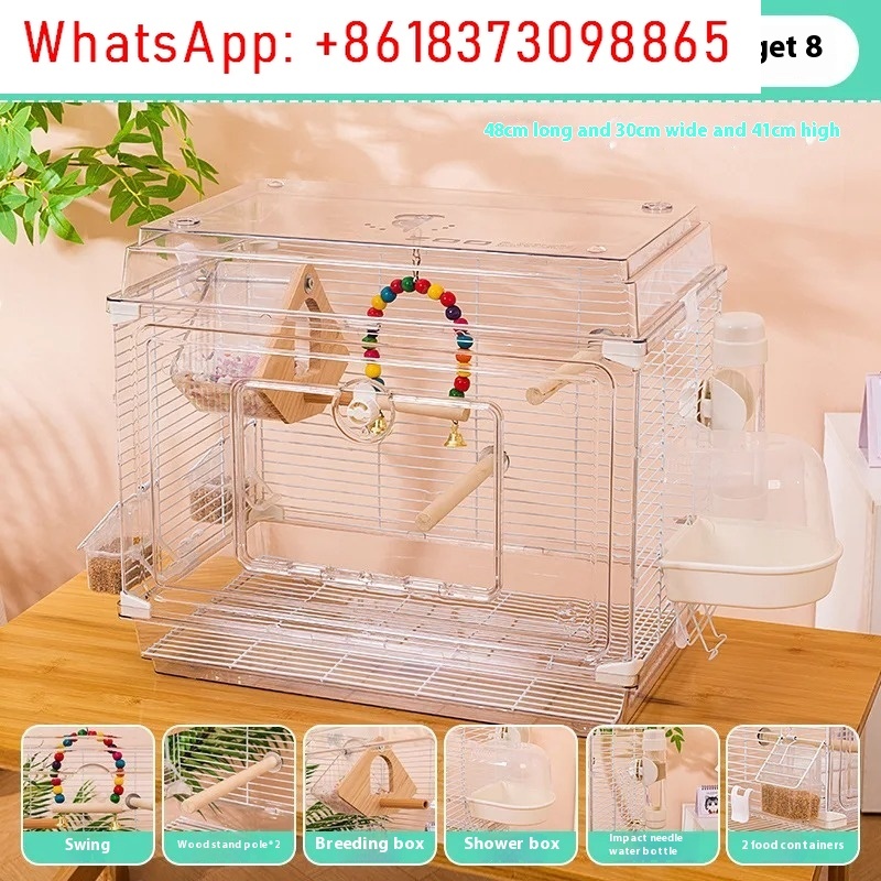 1個入り 鳥かご アクリル製 オウムケージ 家庭用 高級 透 - Bird Cage Parrot のレビューと価格