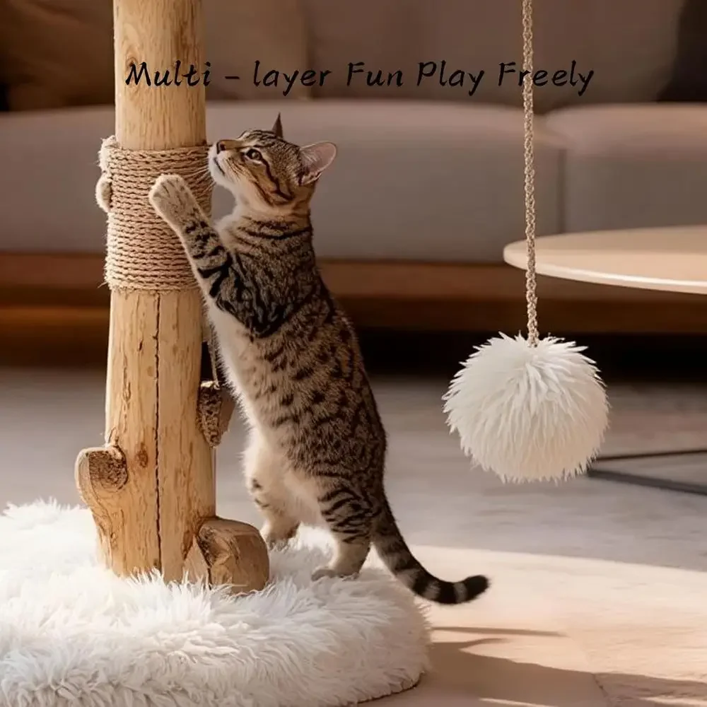 天然木の枝を使った室内用キャットタワー、サイザル麻の爪とぎ、 - Cat Scratching Post のレビューと価格