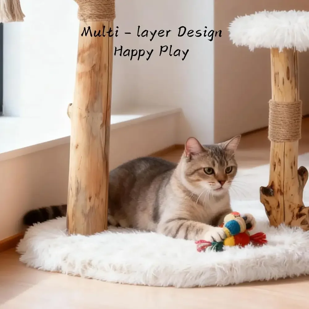 天然木の枝を使った室内用キャットタワー、サイザル麻の爪とぎ、 - Cat Scratching Post のレビューと価格