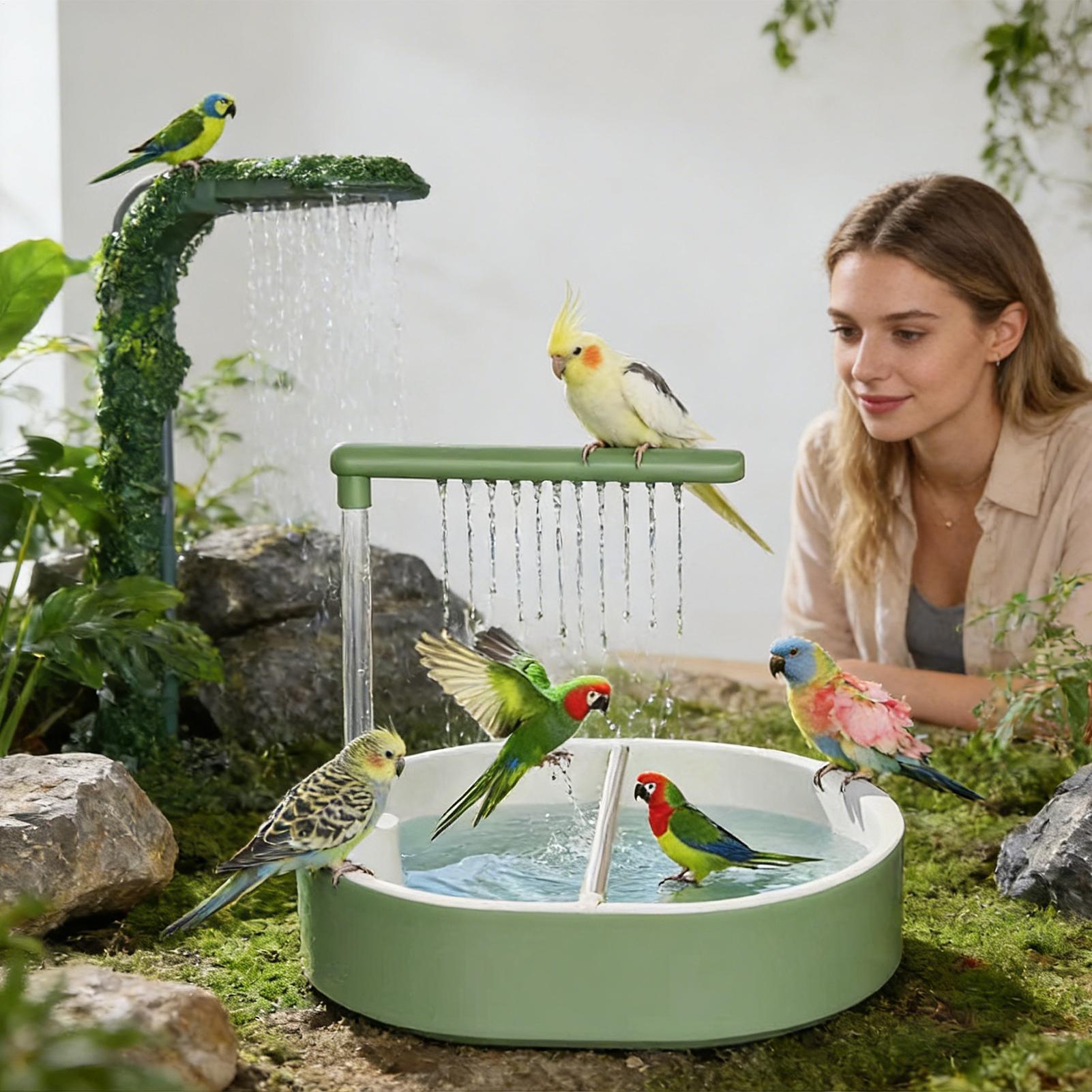自動鳥用バス、ペット用オウムUSB電源式浴槽、ケージ用室内オ - Bird Cage Parrot のレビューと価格