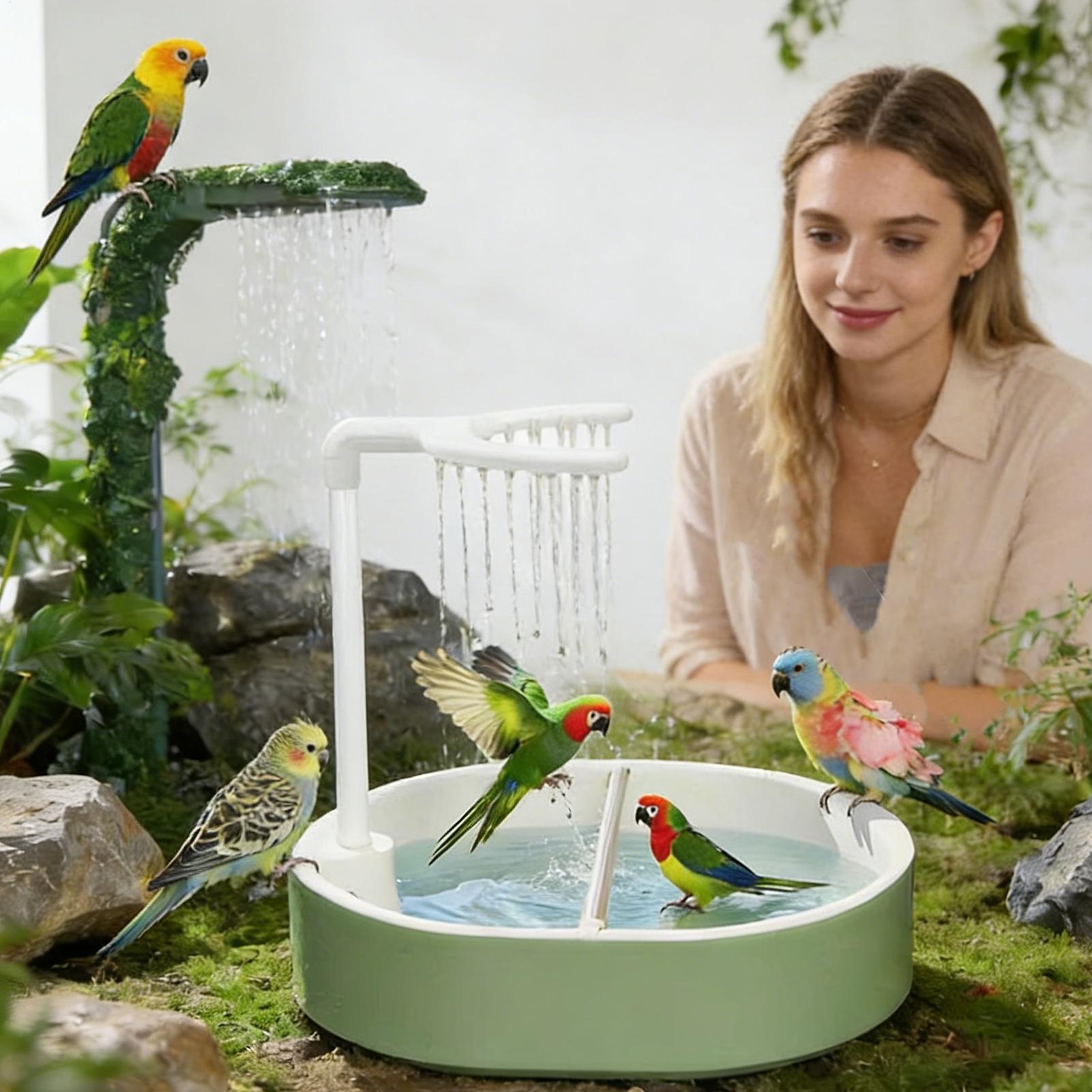 自動鳥用バス、ペット用オウムUSB電源式浴槽、ケージ用室内オ - Bird Cage Parrot のレビューと価格