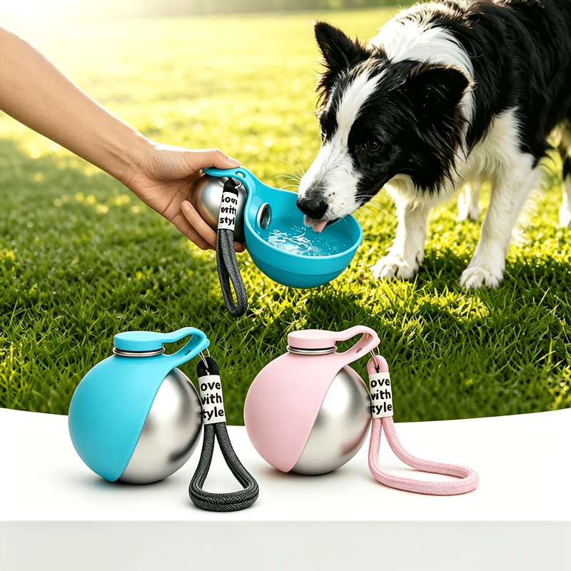 犬用ウォーターボトル ステンレス製 285ml 携帯用 犬用 - Pet Supplies Coupon のレビューと価格
