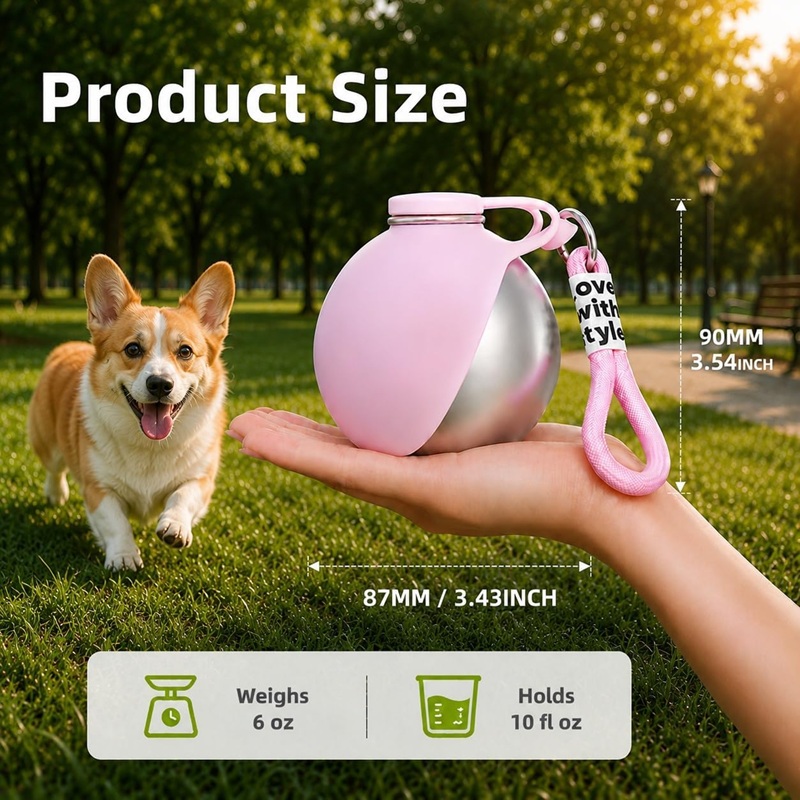 犬用ウォーターボトル ステンレス製 285ml 携帯用 犬用 - Pet Supplies Coupon のレビューと価格