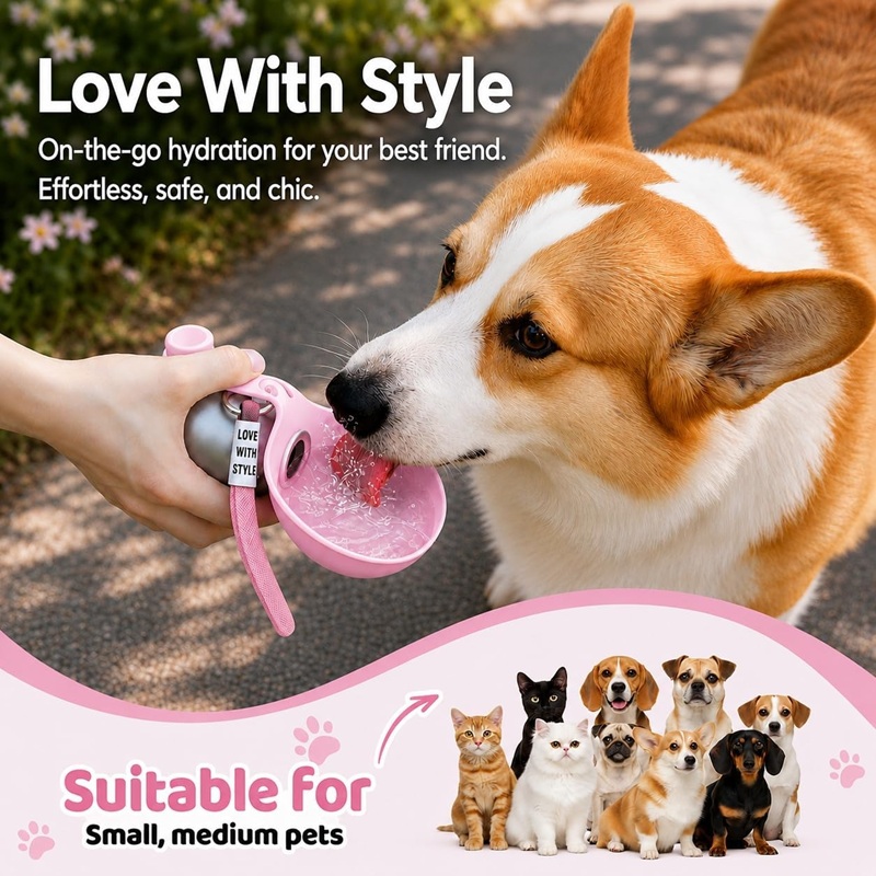 犬用ウォーターボトル ステンレス製 285ml 携帯用 犬用 - Pet Supplies Coupon のレビューと価格