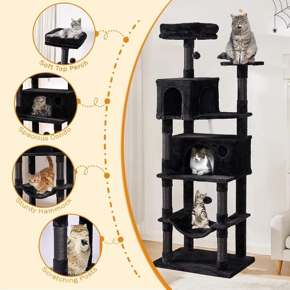 67層構造XLキャットタワー（大型室内猫用）、ハンモック、サ - Cat Scratching Post のレビューと価格