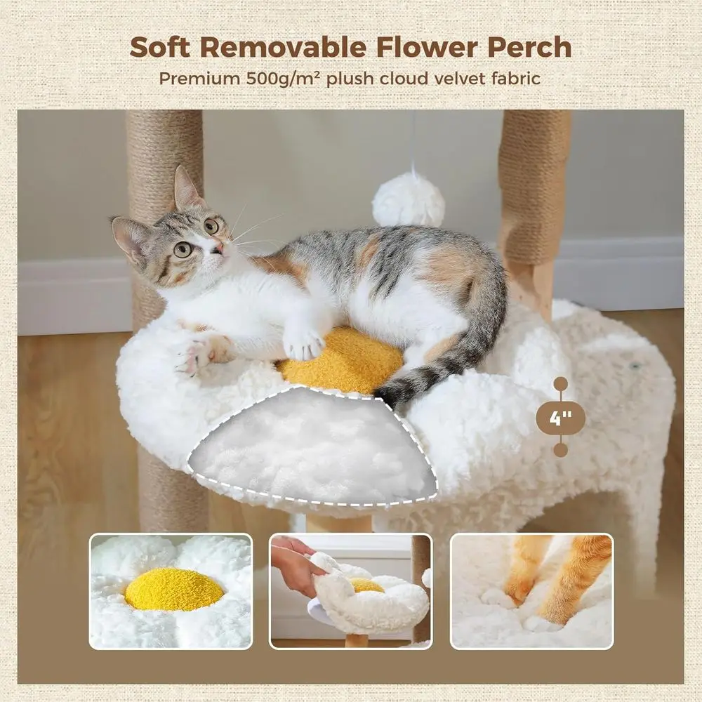 高さ48.5インチの無垢材キャットタワー、豪華なコンドミニア - Cat Scratching Post のレビューと価格
