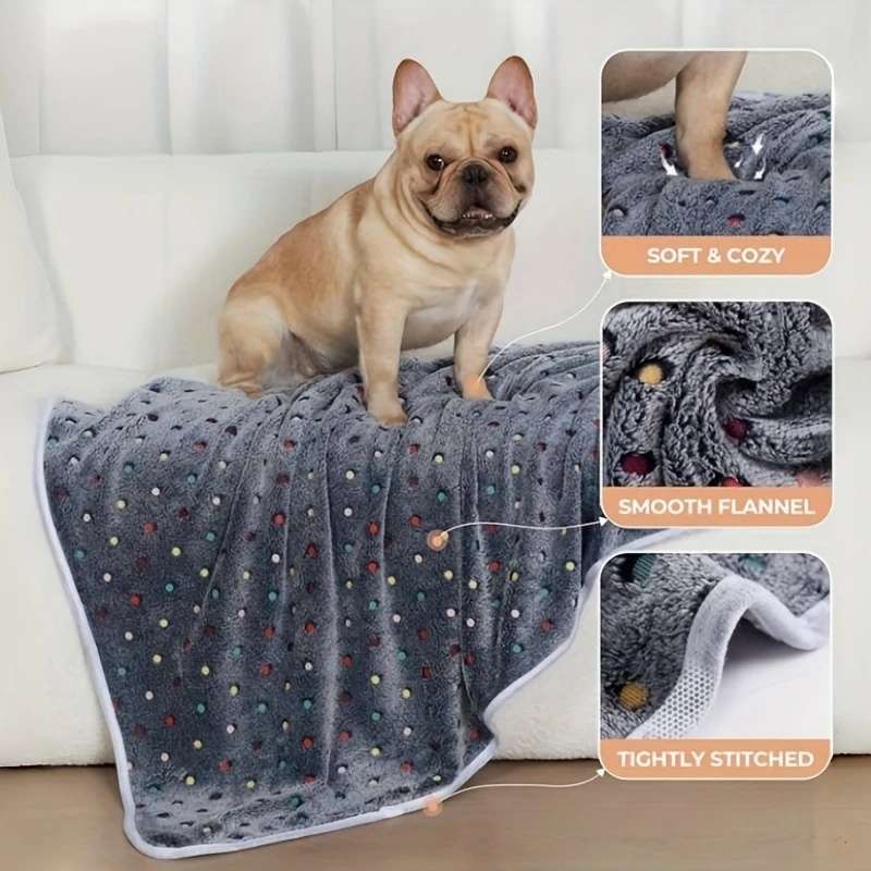 3枚セット ソフトふわふわペットブランケット 可愛いドット柄 - Pet Supplies For Dogs のレビューと価格