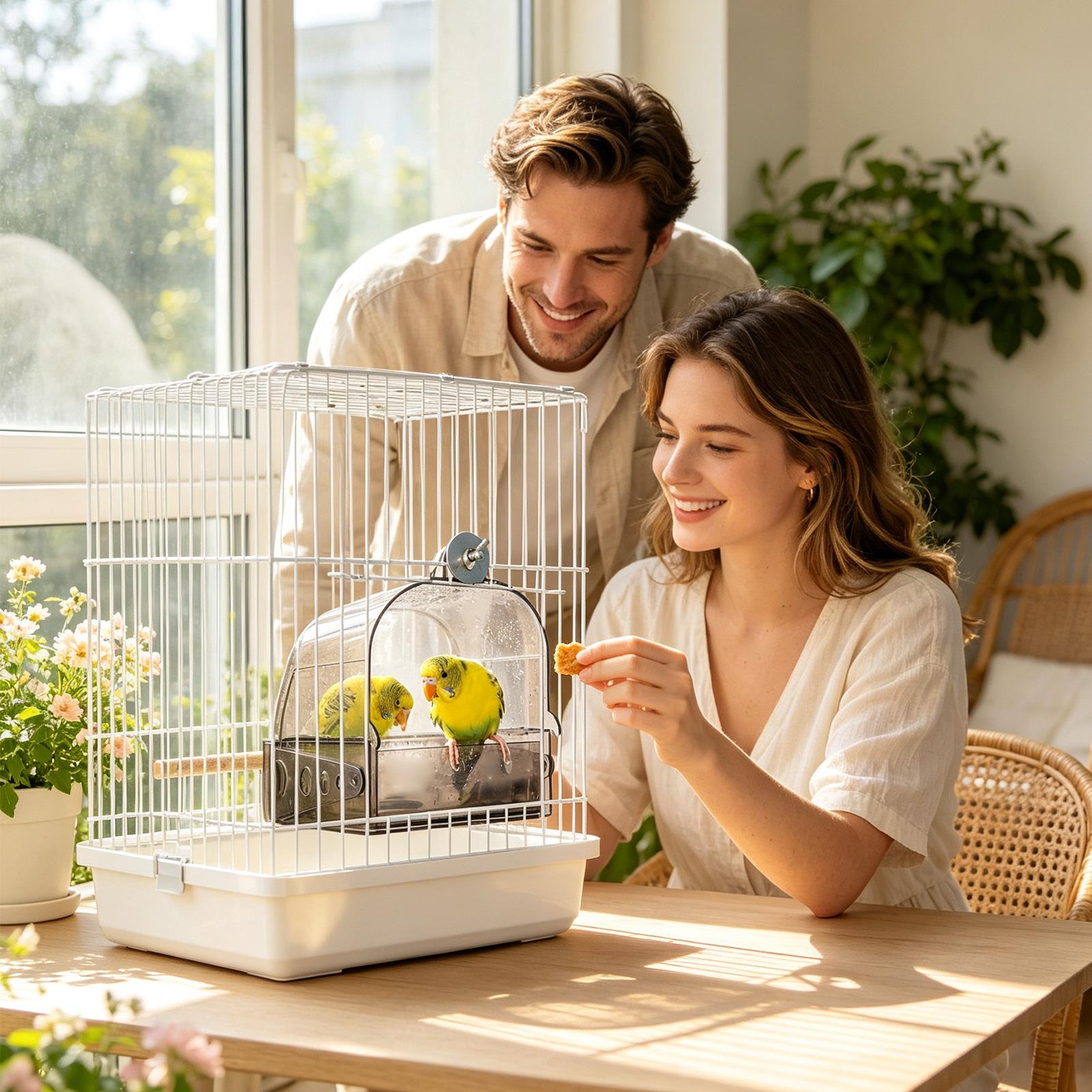 ケージ用バードバス 取り外し可能 吊り下げ可能 ポータブル  - Bird Cage Parrot のレビューと価格